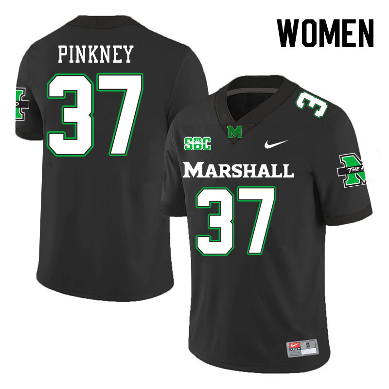 Women #37 Jacob Pinkney Marshall Thundering Herd SBC Conference College Football Jerseys Stitched-Bl